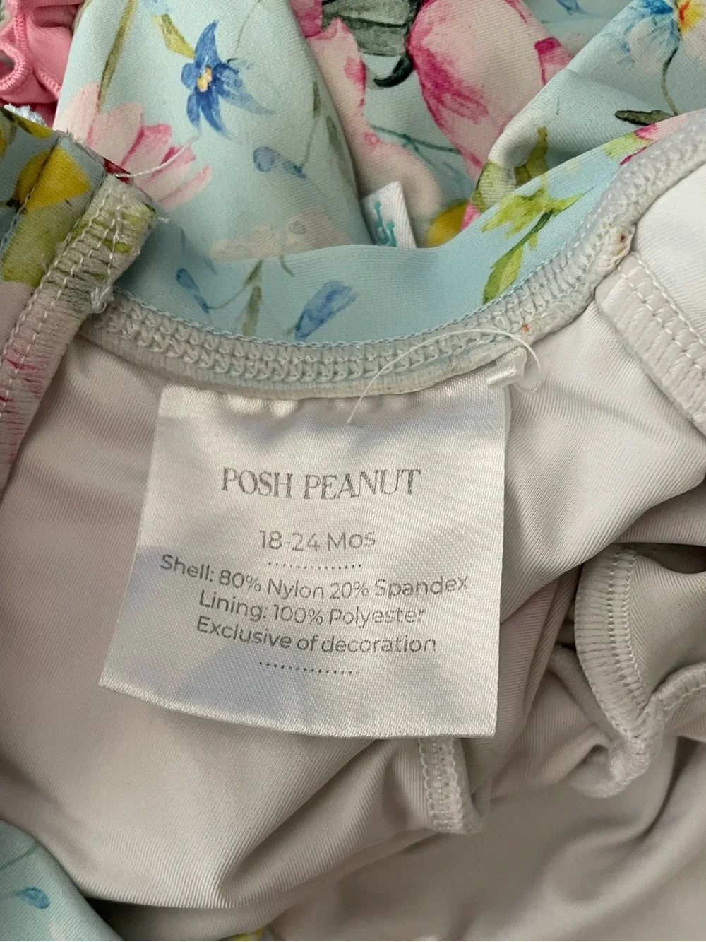 Posh Peanut  Floral Long-Sleeve Rash Guard One-Piece Swimsuit